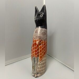 Carved Stone Kitty Cat Sculpture Figurine‎ REPAIRED